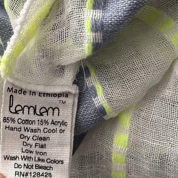 Lemlem Sheer Stripe Embroidered Maxi Dress Size S Beach Swim Cover Up Resort - Picture 5 of 5